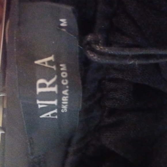 AKIRA Black "AWARD WINNER" Bardot Layers Mesh Ruffles Bodysuit M. - Picture 7 of 8